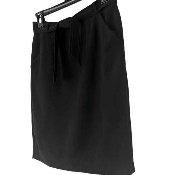 DKNY Black Crepe  Wool Skirt Size 8 - Picture 8 of 12